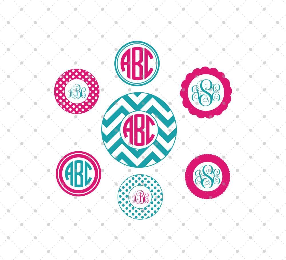 Candy Stripe Monogram Circle Cut Files