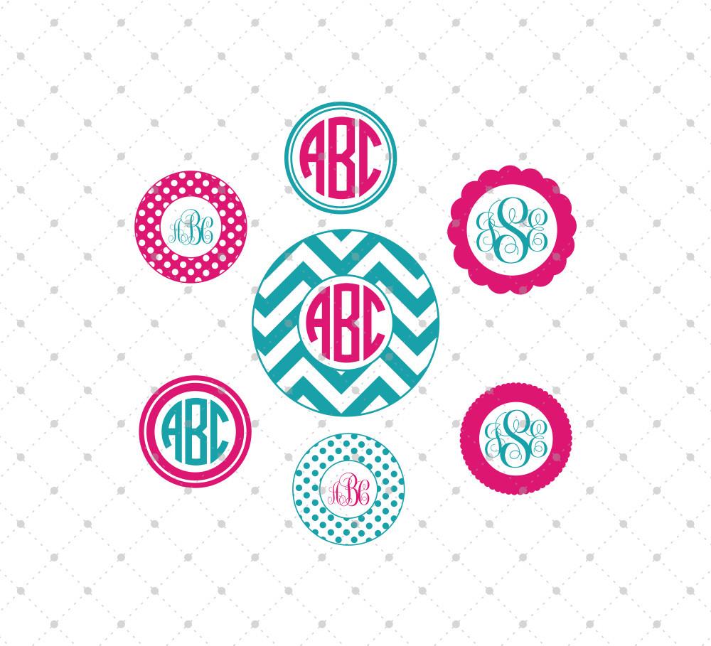 Download Svg Cut Files For Cricut And Silhouette Circle Monogram Frames Files 6
