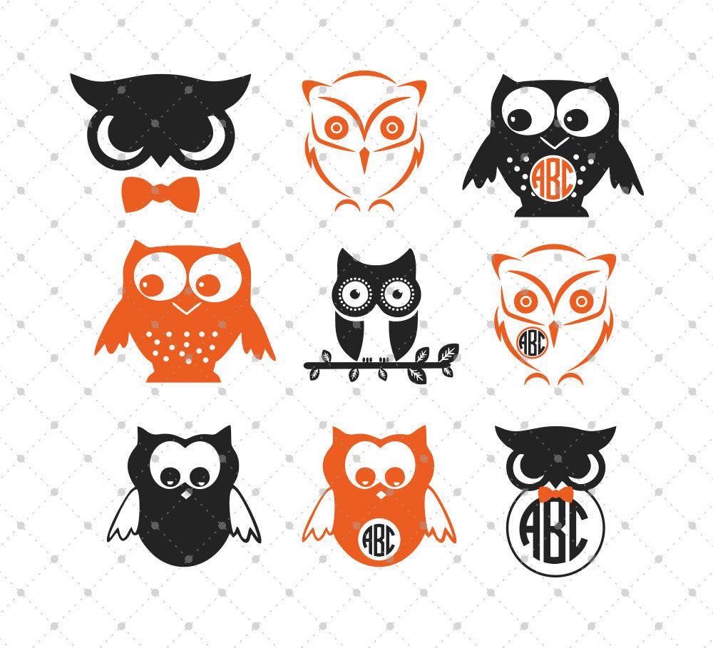 Download Owls Monogram Frames D2 Svg Cut Files For Cricut And Silhouette
