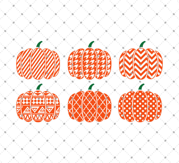 Download SVG Cut Files for Cricut and Silhouette - Patterned Pumpkin SVG Files - SVG Cut Studio
