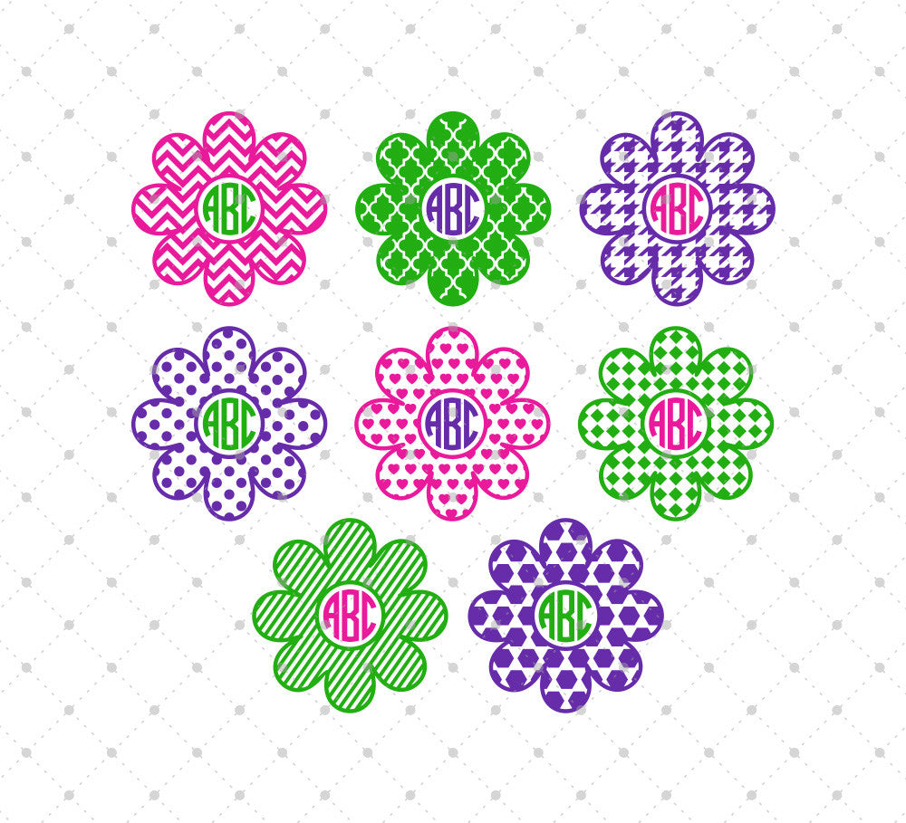 Download SVG Cut Files for Cricut and Silhouette - Patterned Flower ...