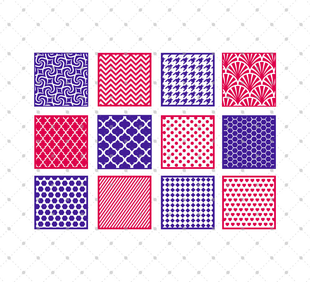 Download SVG Cut Files for Cricut and Silhouette - Patterned Square ...