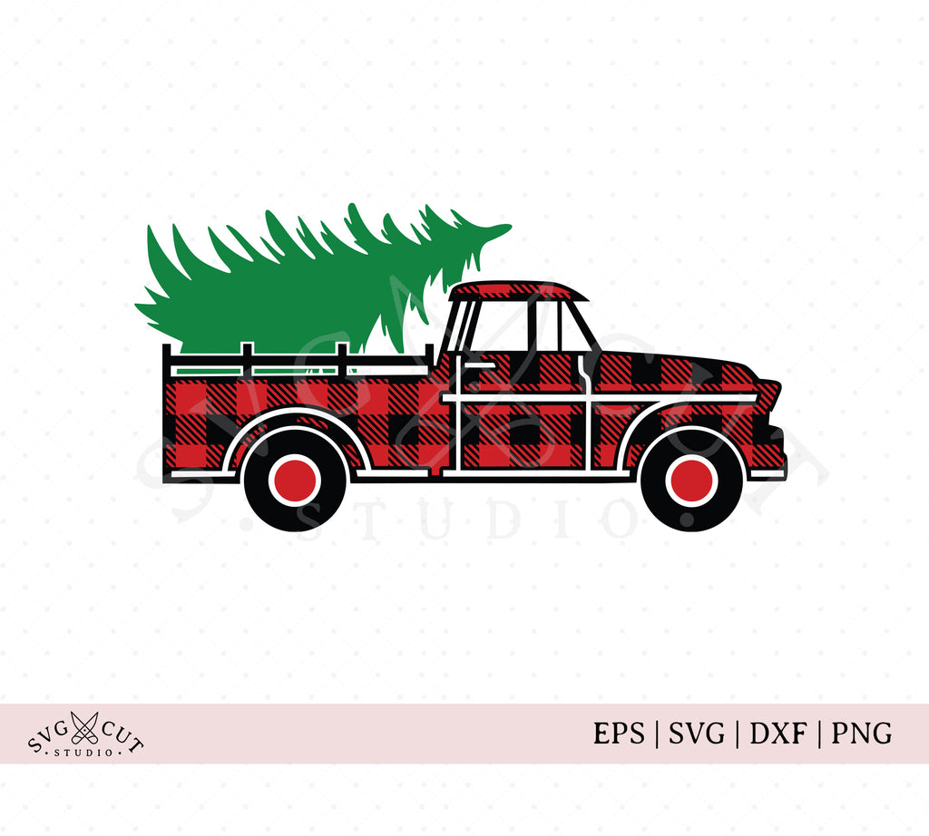 Download Plaid Christmas Vintage Truck SVG files - SVG Cut Studio