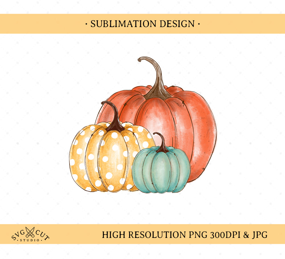 Download Hand Drawn Pumpkin Sublimation Printable Design