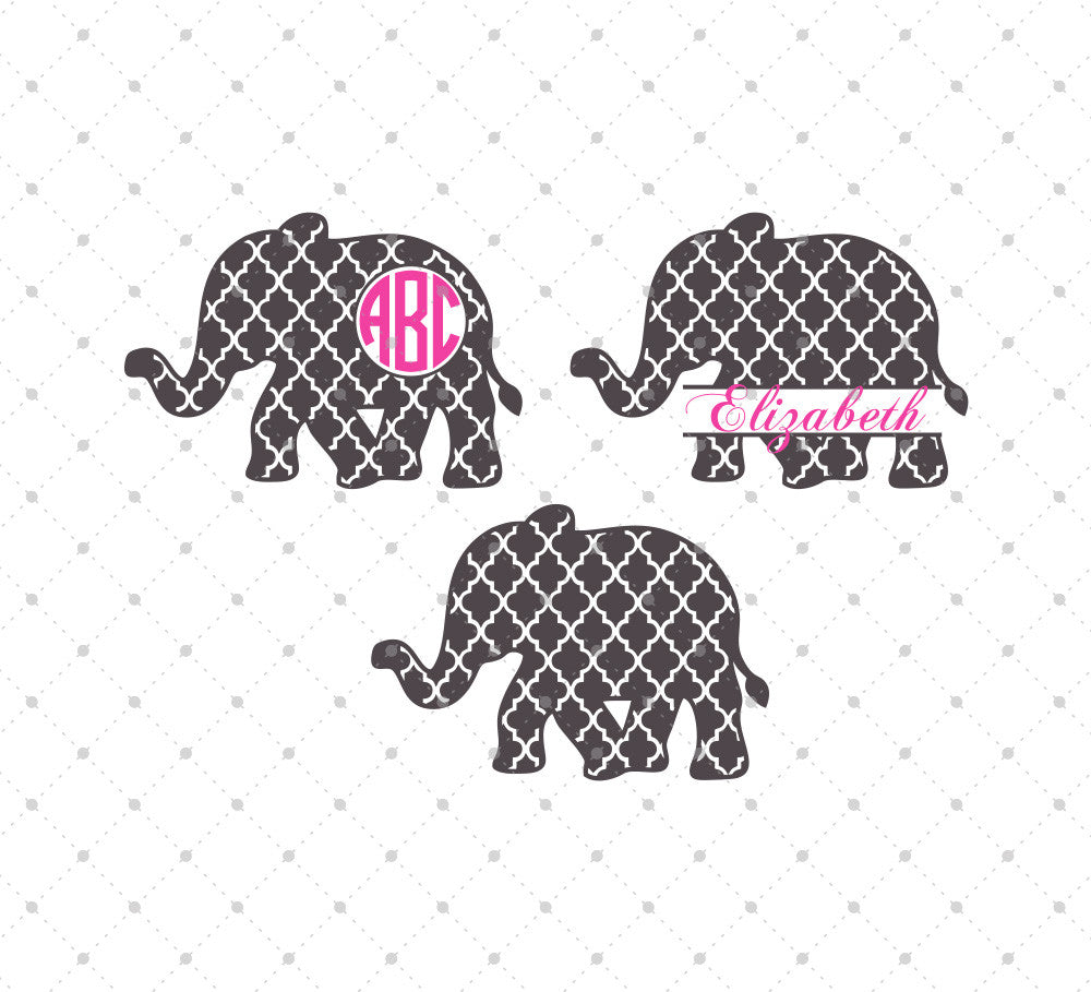 Download Svg Cut Files For Cricut And Silhouette Quatrefoil Elephant Files