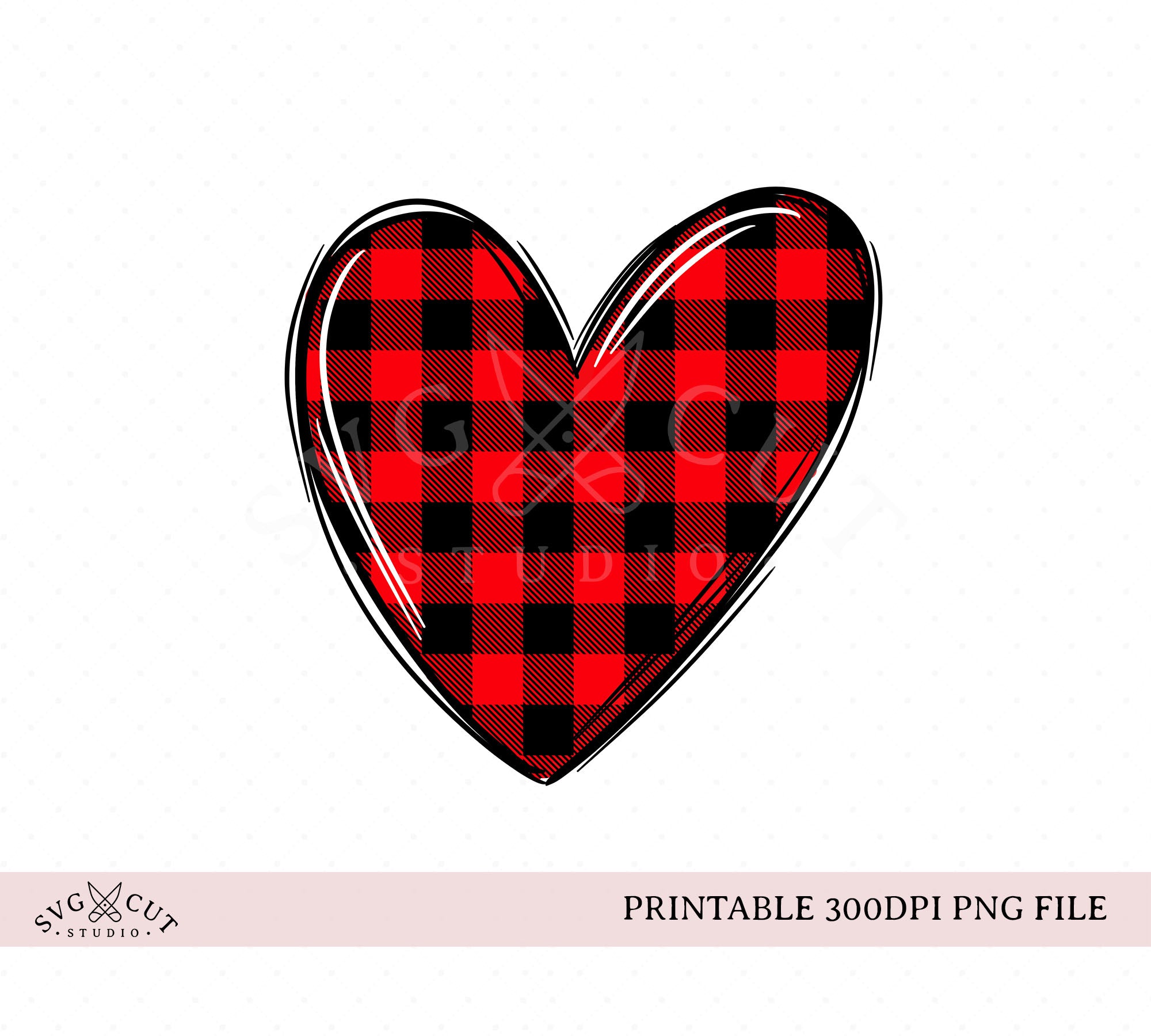 Leopard Love With Buffalo Plaid Heart PNG File Sublimation 