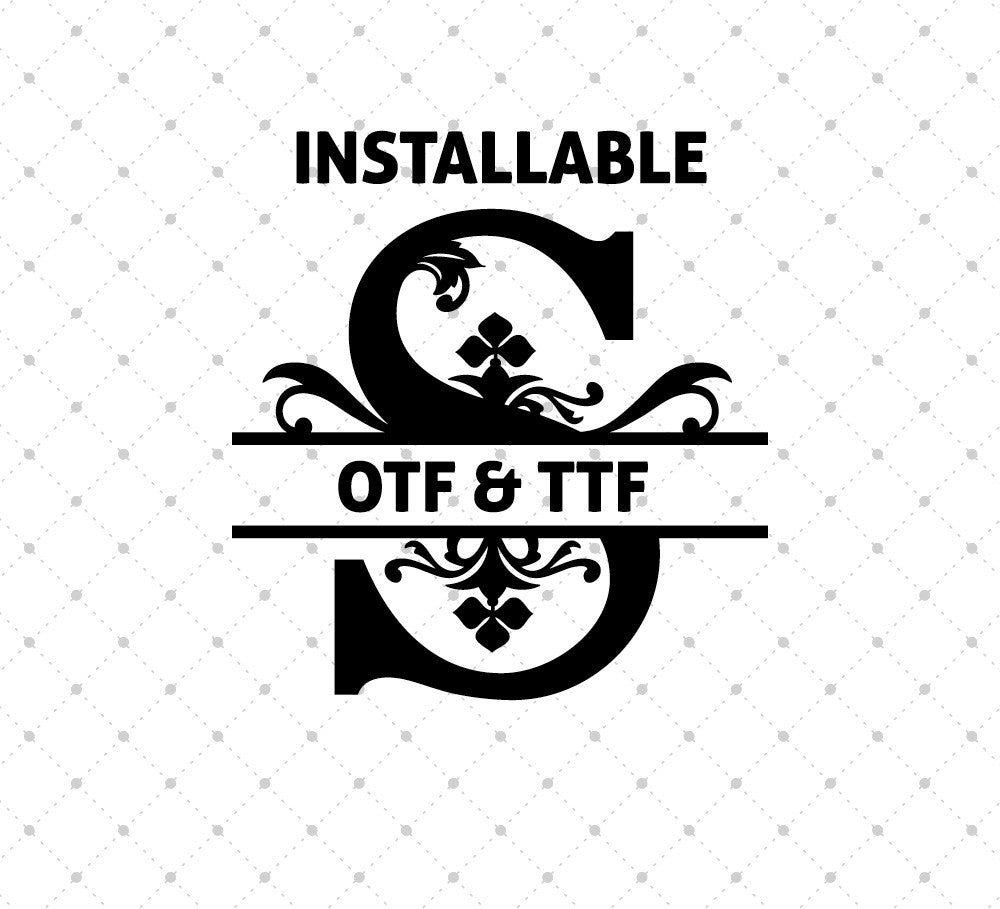 Installable Regal Split Font - .otf and .ttf format – SVG Cut Studio