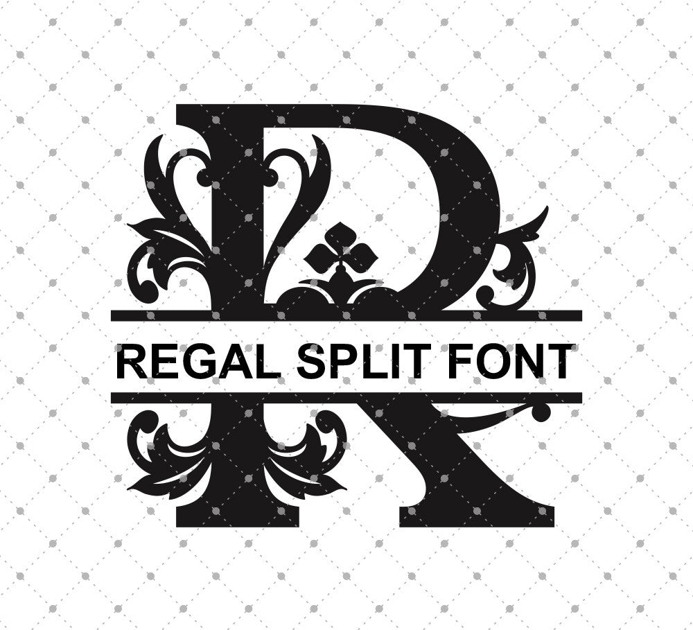 Regal Split Monogram Font Svg Png Dxf Cut Files Cricut And Silhouette