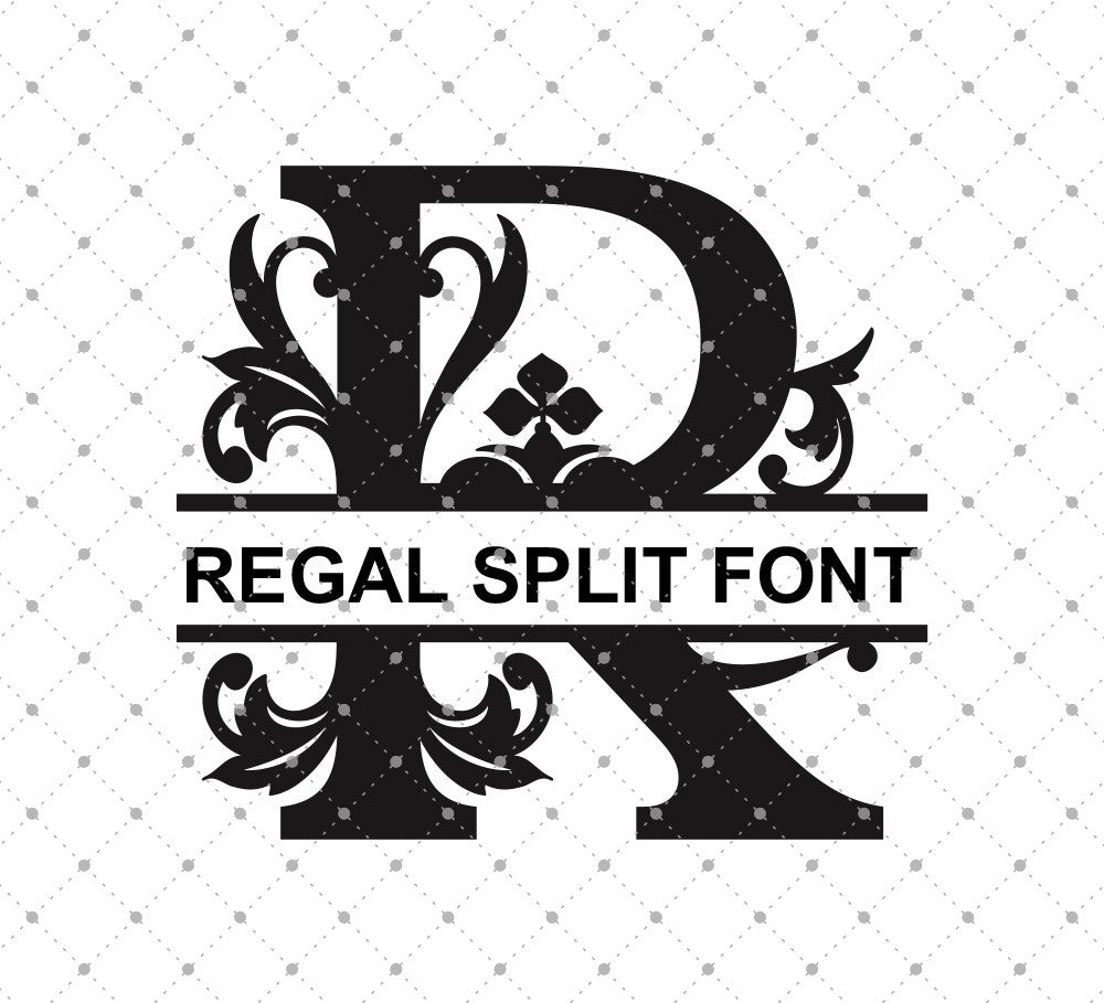 Download Regal Split Monogram Font SVG PNG DXF Cut Files Cricut and Silhouette - SVG Cut Studio