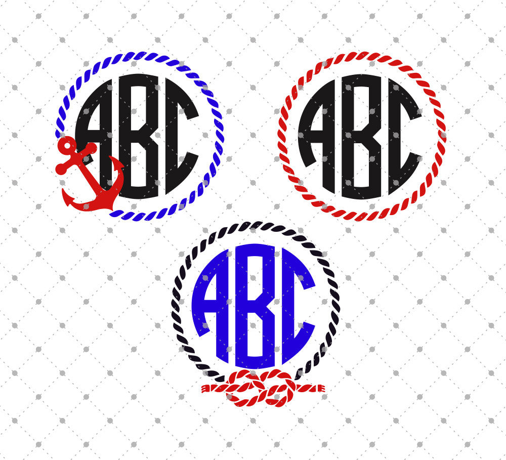 Download Svg Cut Files For Cricut And Silhouette Rope Monogram Frame Files