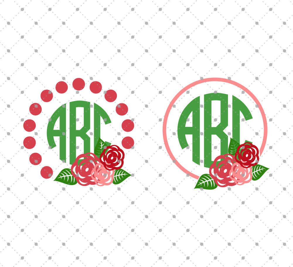 FREE SVG - Rose Monogram Frame - SVG DXF & PNG files