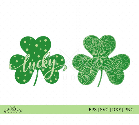 St Patricks Day Lucky Shamrock Svg Cut Files For Cricut And Silhouette