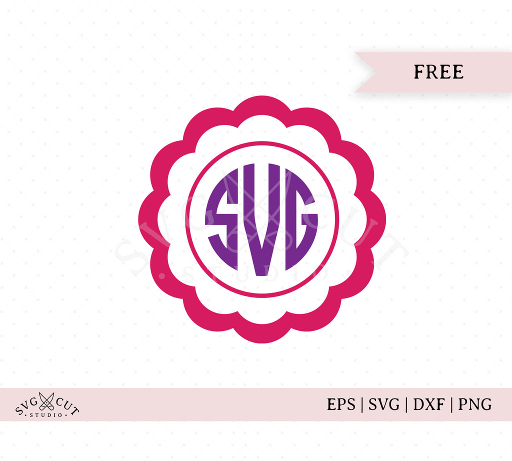 Download Free Scalloped Monogram Frame Svg Cut Files For Cricut Design Space