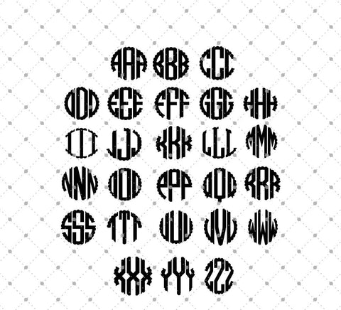 Download Cricut and Silhouette Monogram Font bundle SVG PNG DXF files - SVG Cut Studio