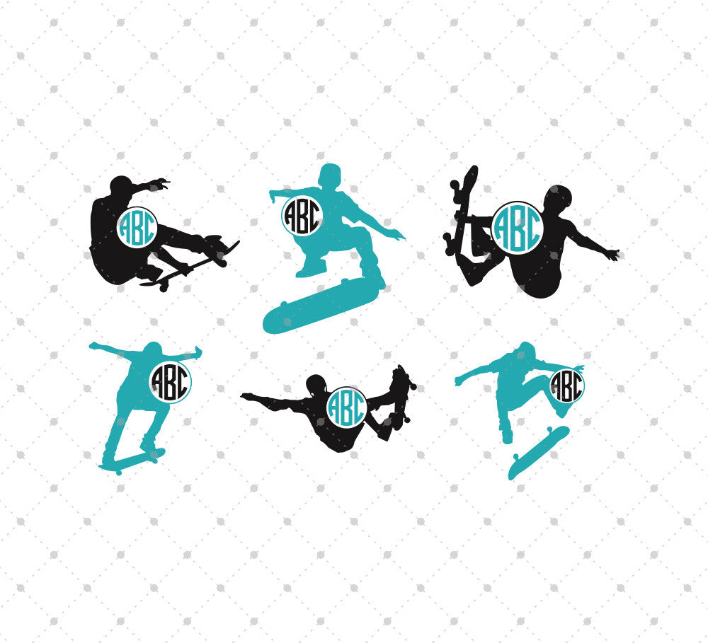 Download Svg Cut Files For Cricut And Silhouette Skateboarding Monogram Frames Files