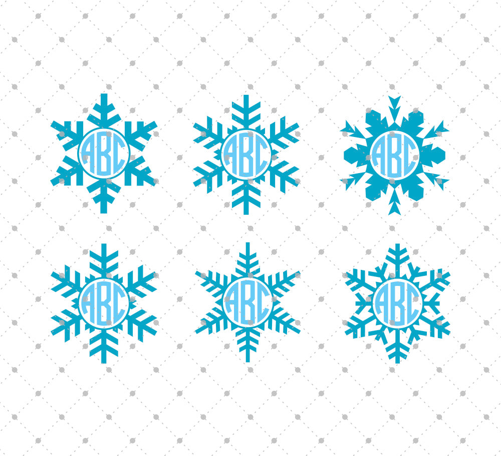 Download Christmas Snowflake Monogram frame svg files for Cricut and Silhouette - SVG Cut Studio