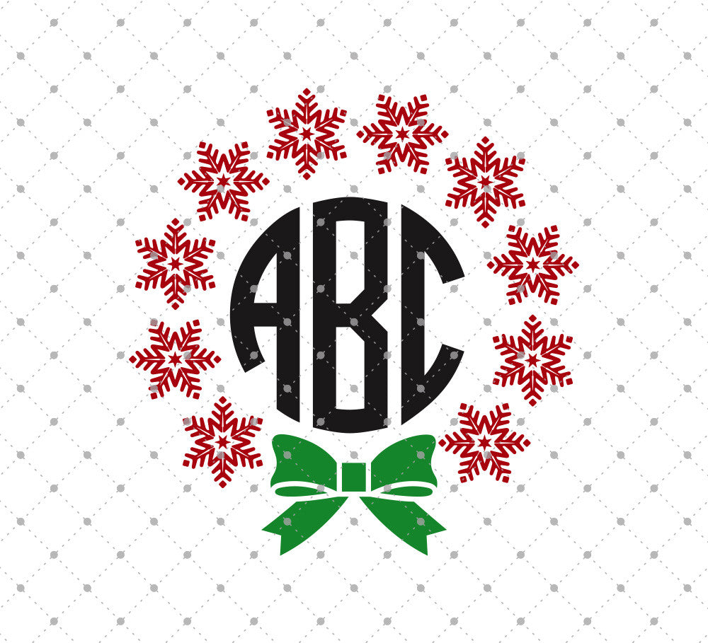 Download SVG Cut Files for Cricut and Silhouette - Christmas Snowflakes Monogram files - SVG Cut Studio