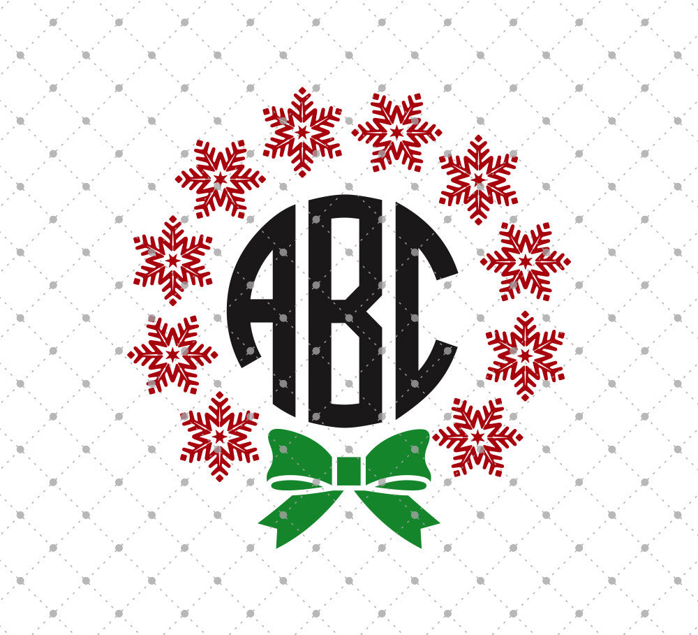 Download Christmas Snowflakes Monogram Svg