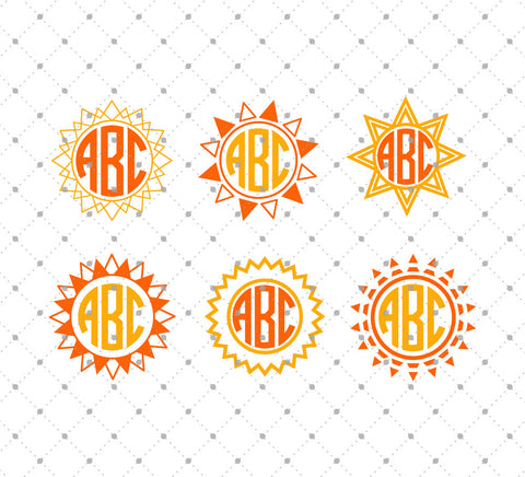 Download Svg Cut Files For Cricut And Silhouette Sun Monogram Frames Files