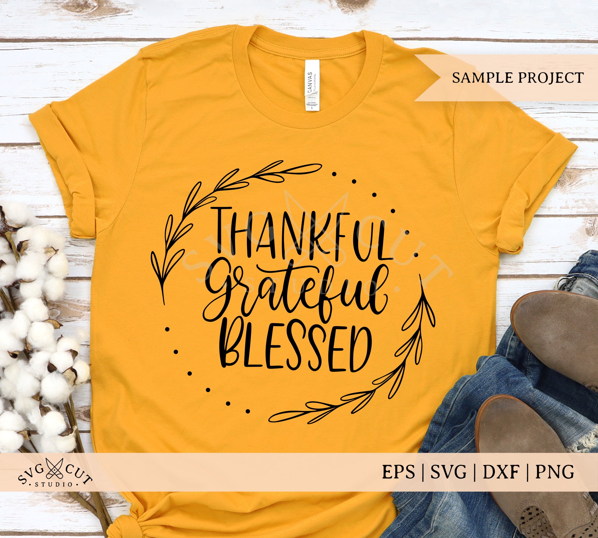 Thankful Thanksgiving Cut File - SVG, DXF, PNG - Silhouette and Cricut