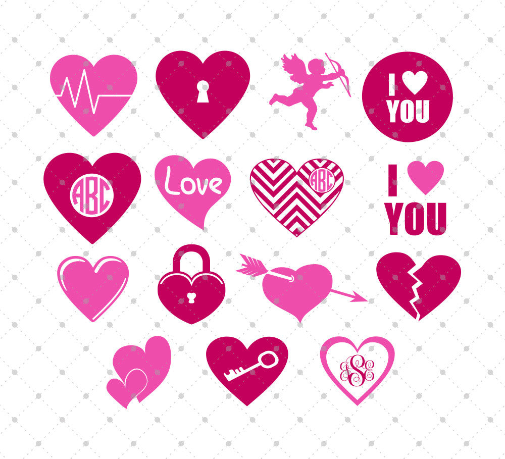 SVG Cut Files for Cricut and Silhouette - Valentine's Day Files #2