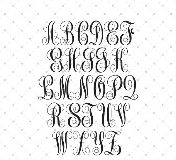 Vine Monogram Font SVG PNG DXF Cut Files for Cricut and ...