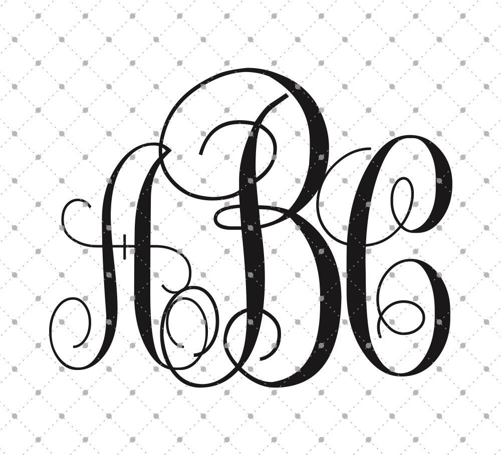 Download Vine Monogram Font Svg Png Dxf Cut Files For Cricut And Silhouette