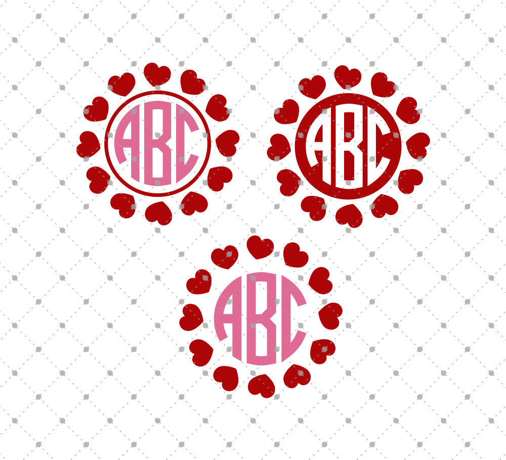 Download SVG Cut Files for Cricut and Silhouette - Hearts Monogram ...