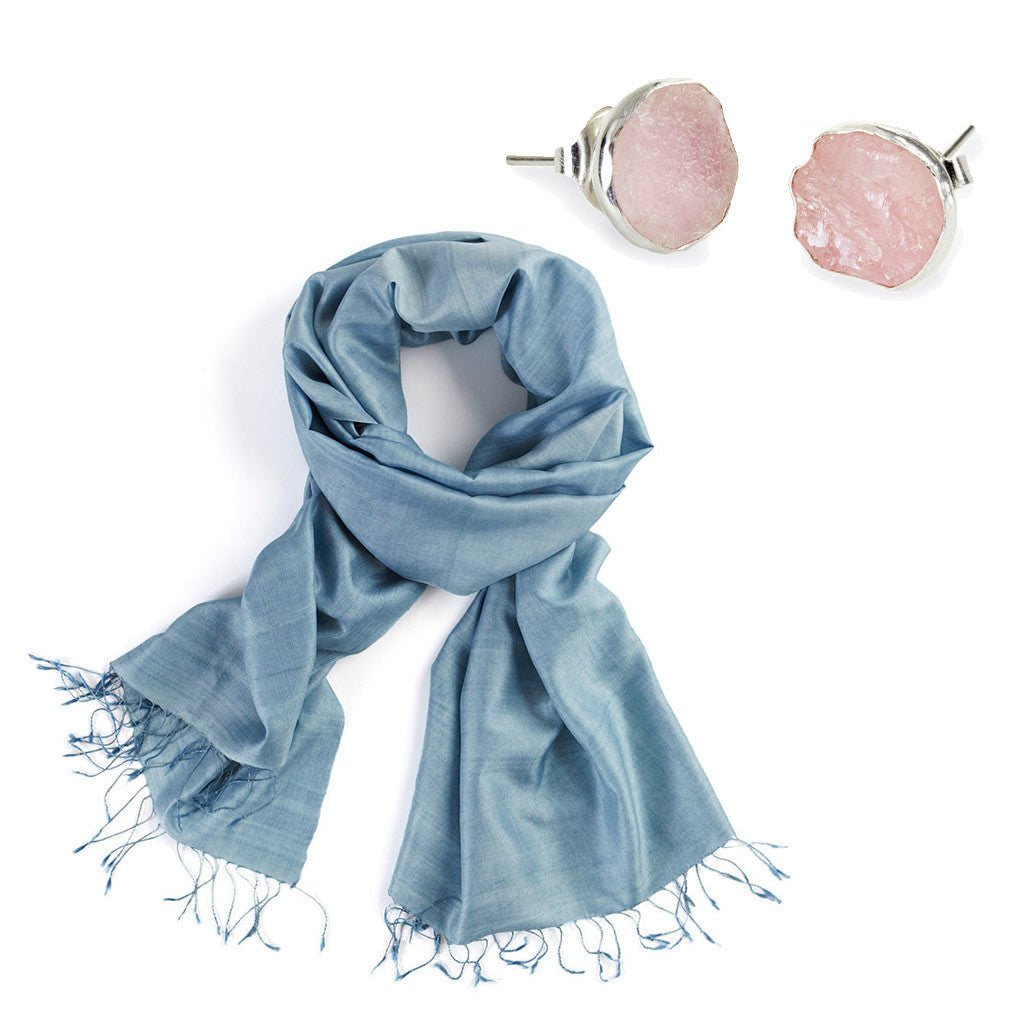 silk scarf silver