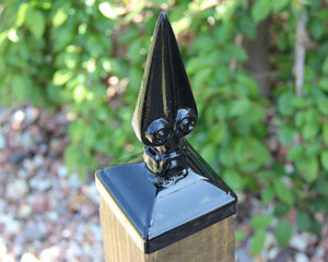 4x4 Large Roman Spear Post Cap (3.5 x 3.5 Post Size) - Madison Iron and Wood - Copper Fence Post Caps 4x4