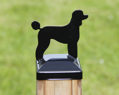 4x4 Poodle Post Cap - Madison Iron and Wood - Post Cap - metal outdoor decor - Steel deocrations - american made products - veteran owned business products - fencing decorations - fencing supplies - custom wall decorations - personalized wall signs - steel - decorative post caps - steel post caps - metal post caps - brackets - structural brackets - home improvement - easter - easter decorations - easter gift - easter yard decor