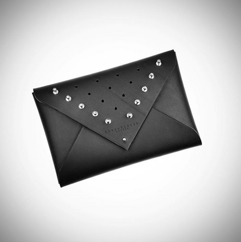 Leather Envelope Clutch - studded 