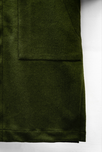 LINER COAT IN KHAKI WOOL - EAT DUST