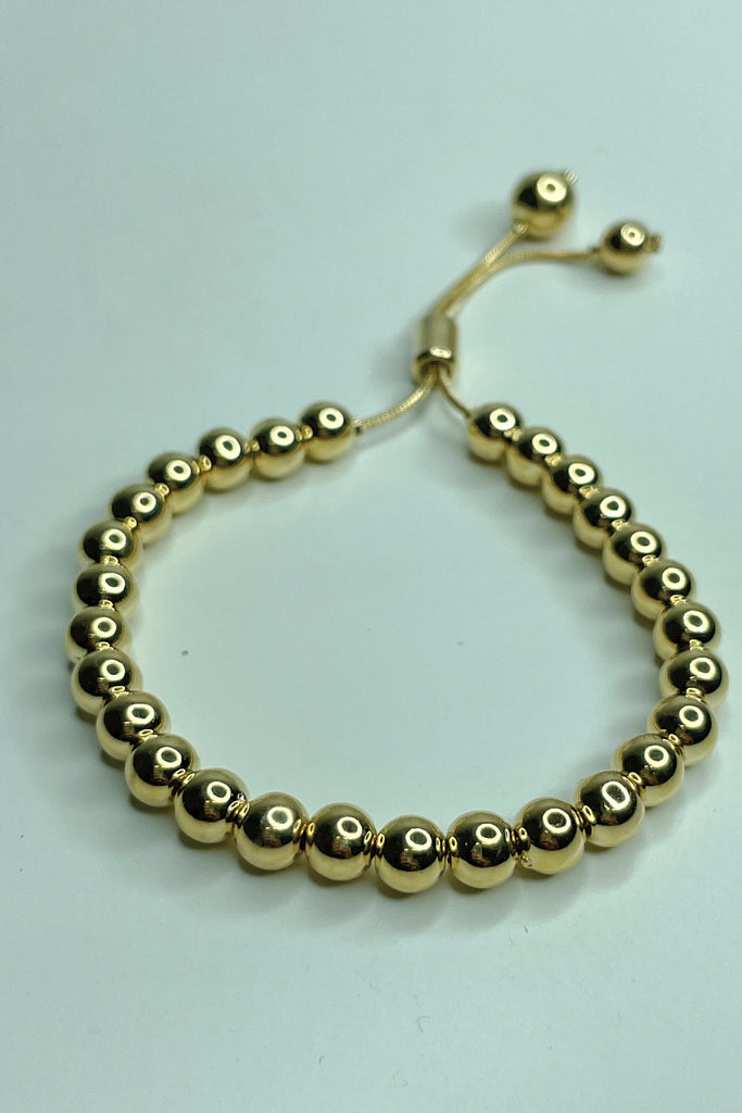 JAXXON Gold Onyx Beaded Bracelet | Size Perfect Fit Adjustable