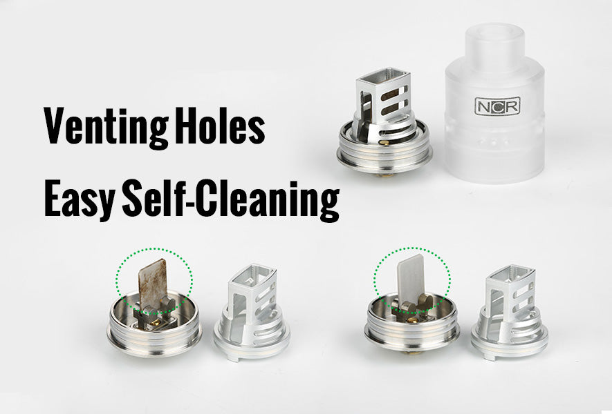 NCR Nic Reinforcer RDA venting holes self cleaning