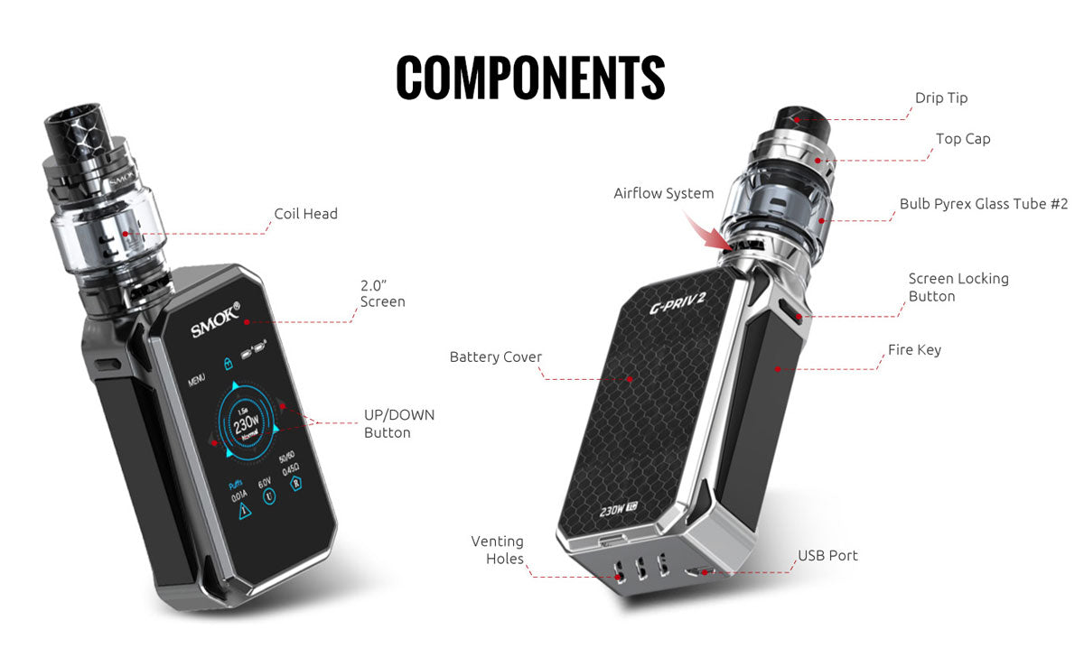 SMOK G-Priv 2 Luxe Edition with TFV12 Prince Kit Details