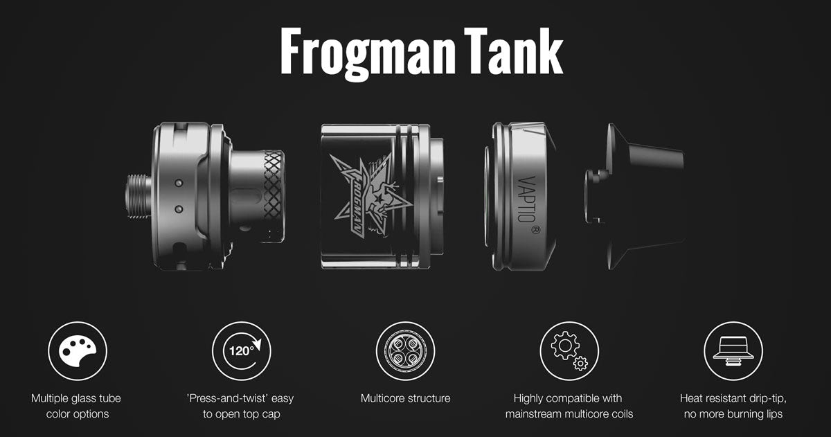 Vaptio N1 Pro 240W Mod with Frogman Tank Kit Tank Features