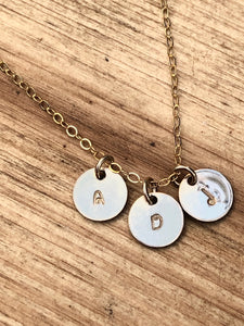 Tiny Gold Disc Necklace - Personalized