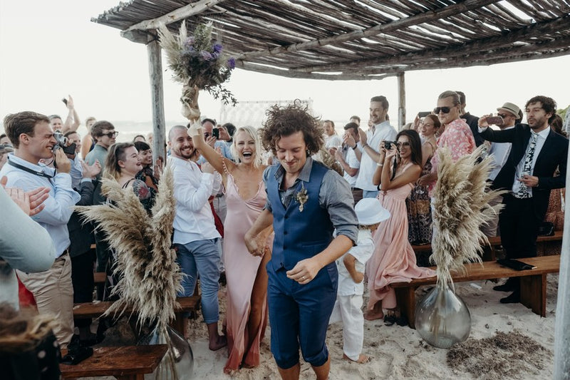 Boho Beach Wedding In Tulum Malin Akerman And Jack Donnelly La Paso Bien
