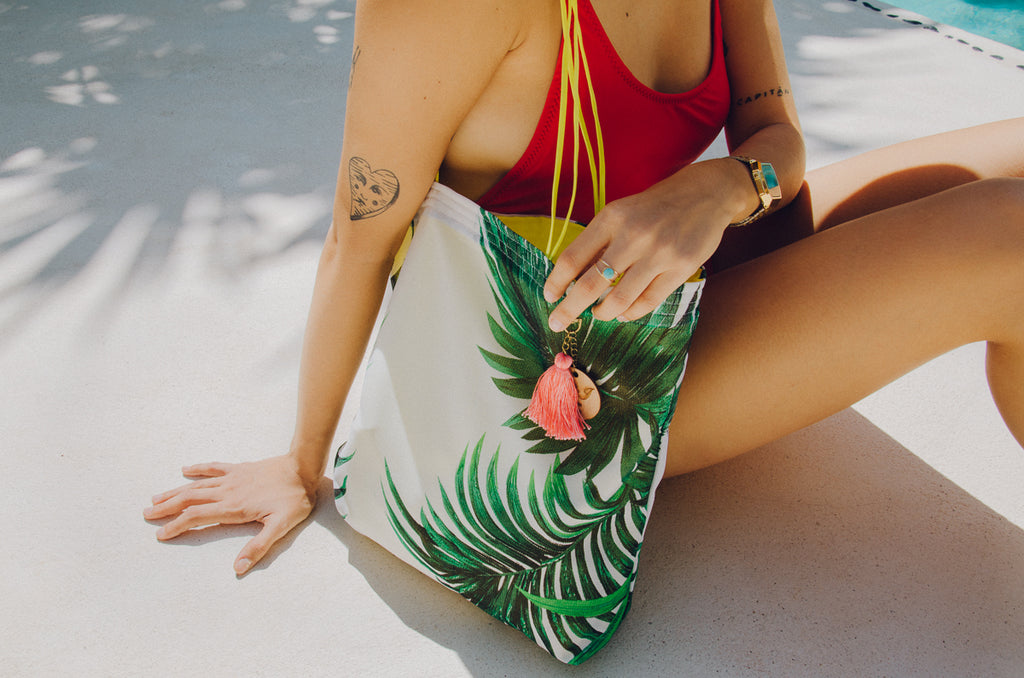 palm print tote bag