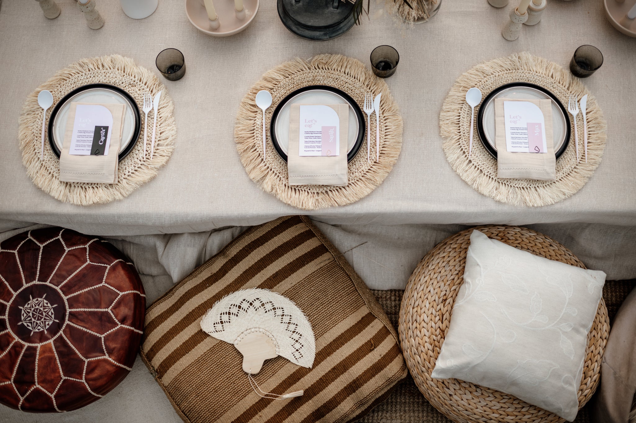 bohemian table decor