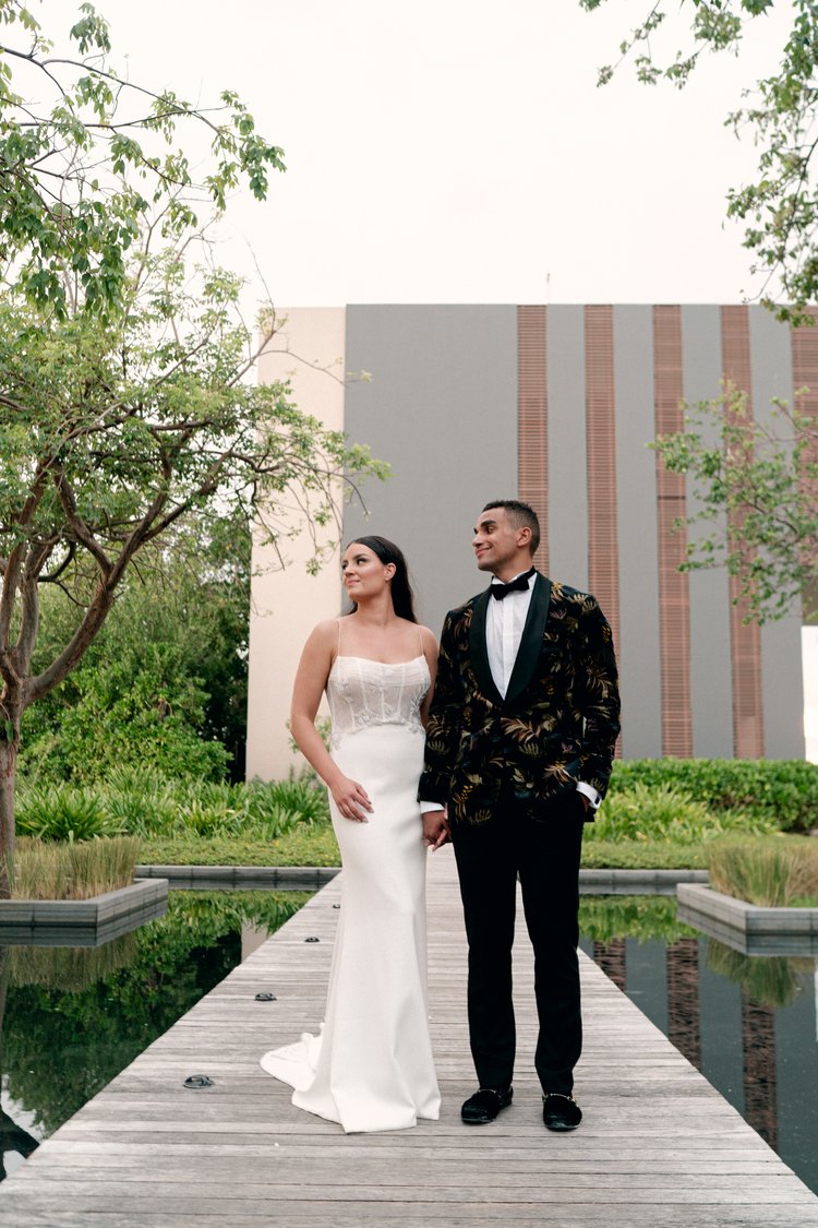 Bride and Groom at Nizuc Resort and Spa in Mexico