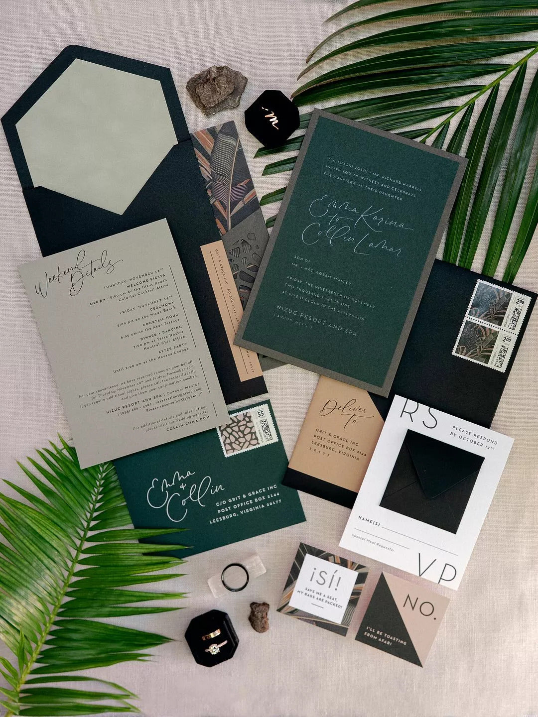 Modern wedding invitations