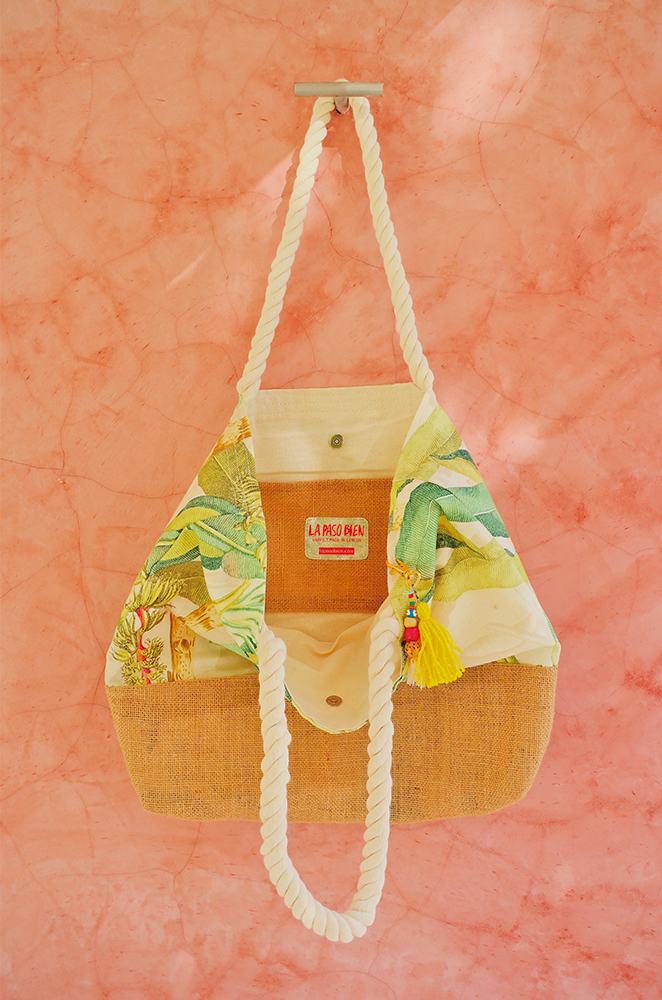 palm leaf beach bag