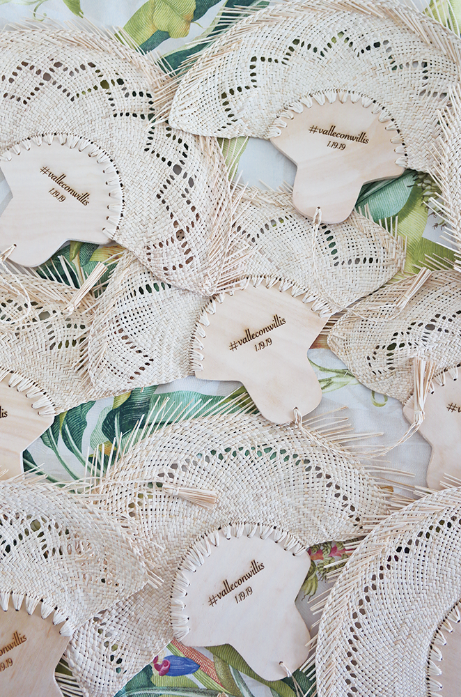 raffia fans wedding