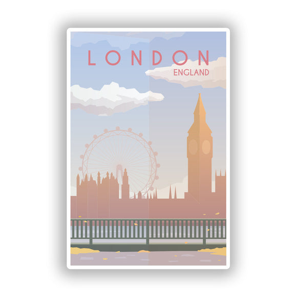 2 x London England Skyline Vinyl Stickers Travel Luggage #10009 ...