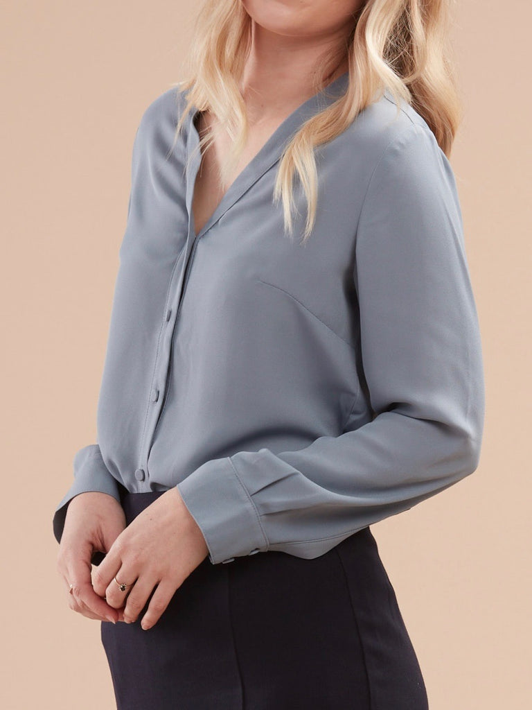 duck egg blue blouse