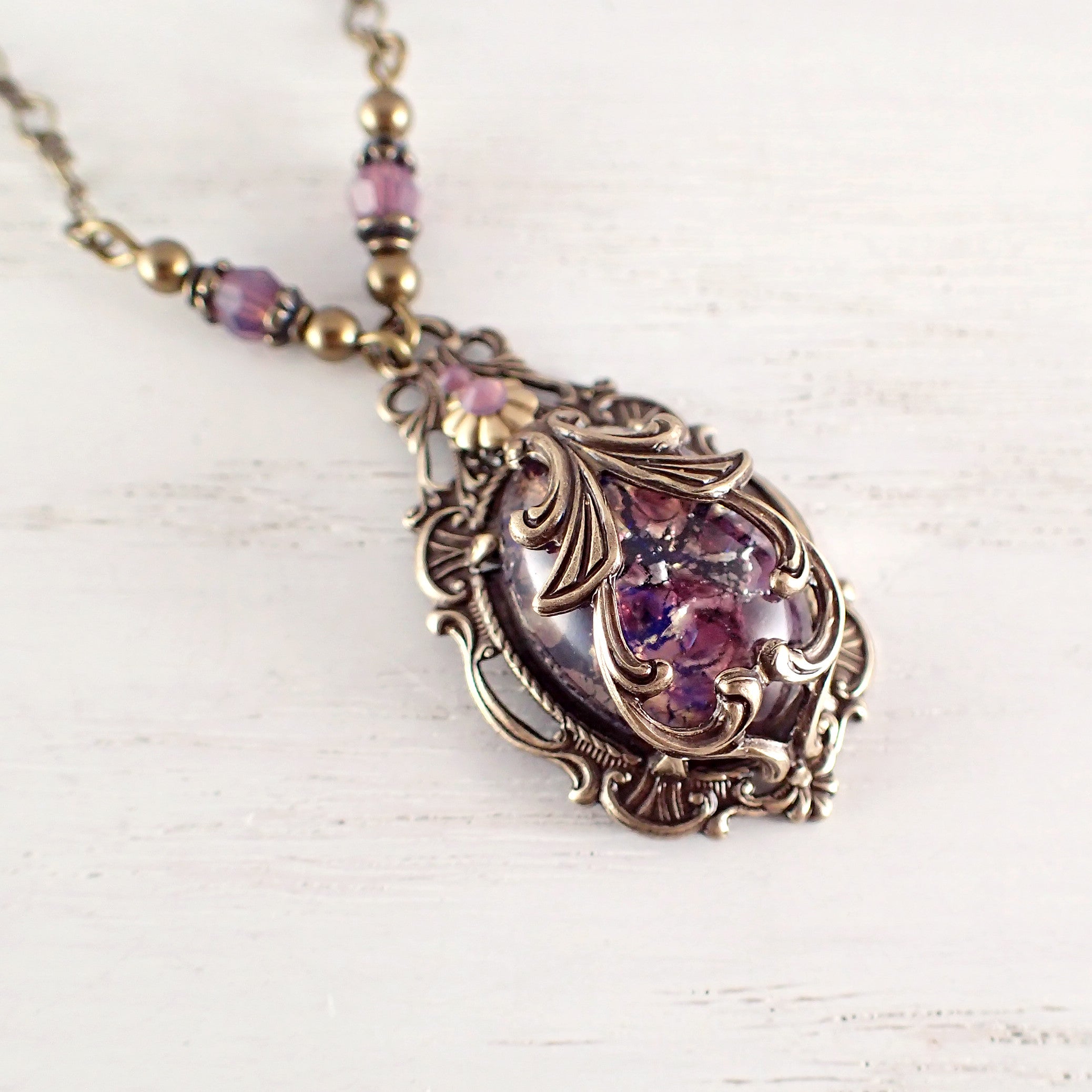 Purple Victorian Cabochon Necklace - Ardent Hearts Designs | Ardent ...