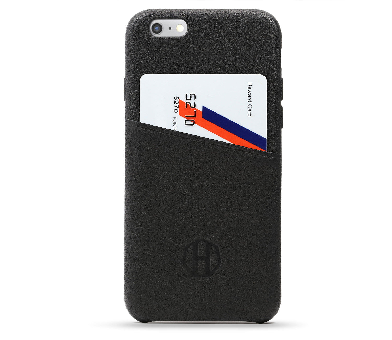 Black Leather iPhone 6/6s Credit Card Case | Haxford