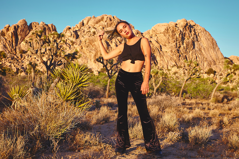 Joshua Tree Black Velvet Flares